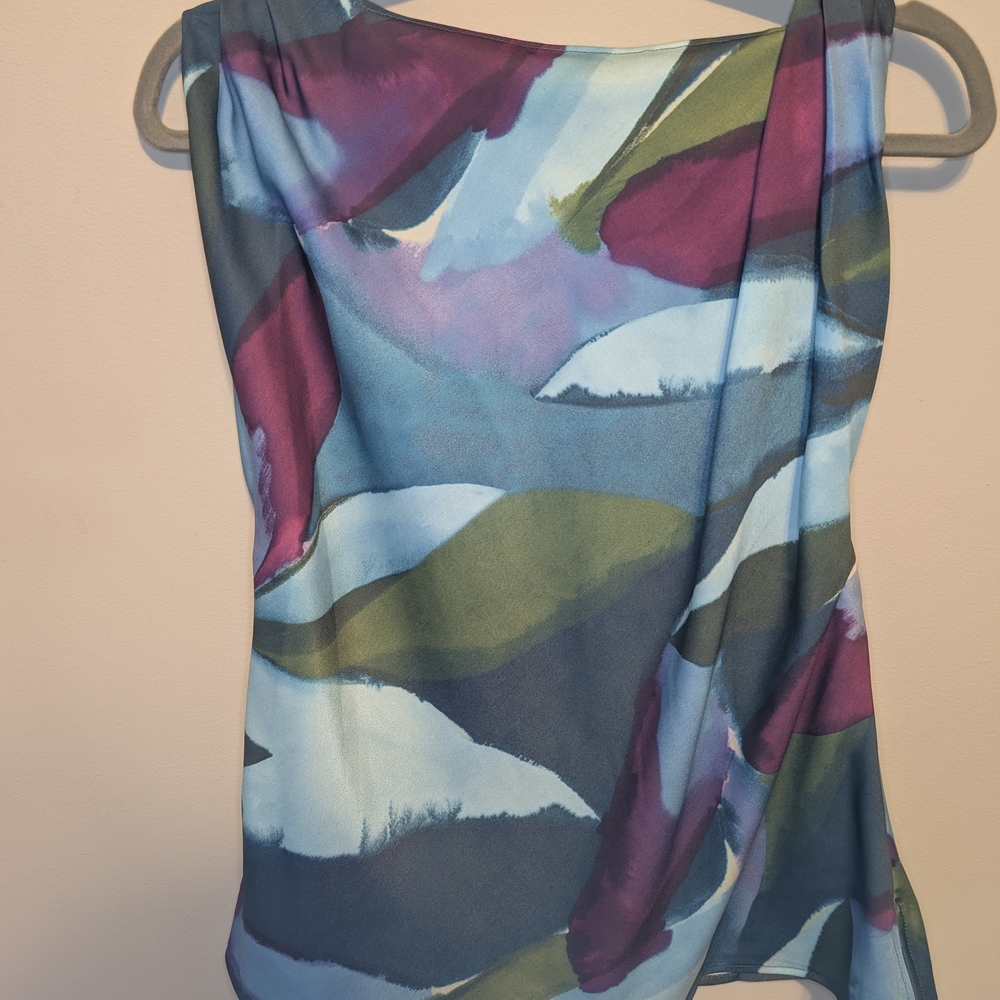 Banana Republic Artistic Blue Green Sleeveless Tank - Picture 3 of 4